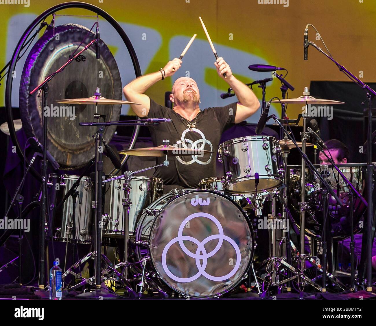 Drummer Jason Bonham, son of legendary drummer John Bonham,  performs at Ascend Amphitheater in Nashville, TN. Stock Photo