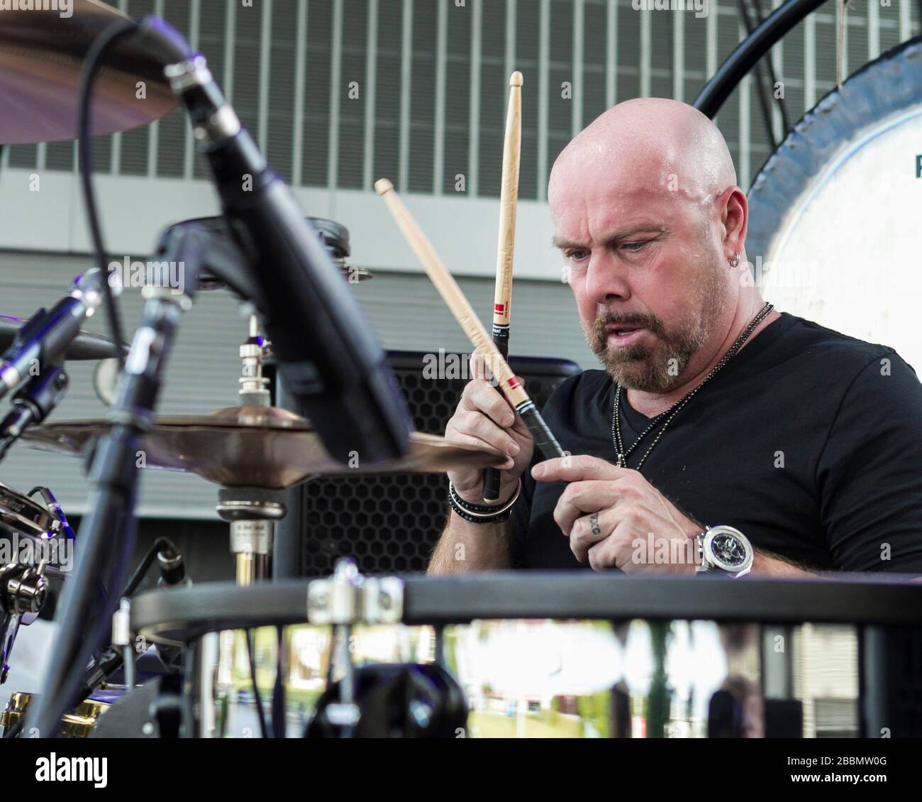 Drummer Jason Bonham, son of legendary drummer John Bonham, performs at  Ascend Amphitheater in Nashville, TN Stock Photo - Alamy