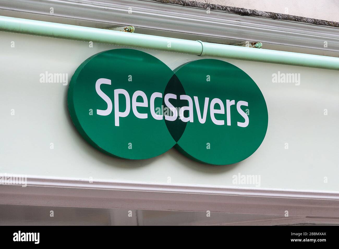Logo sign of Specsavers opticians, High Street, Ayr Stock Photo
