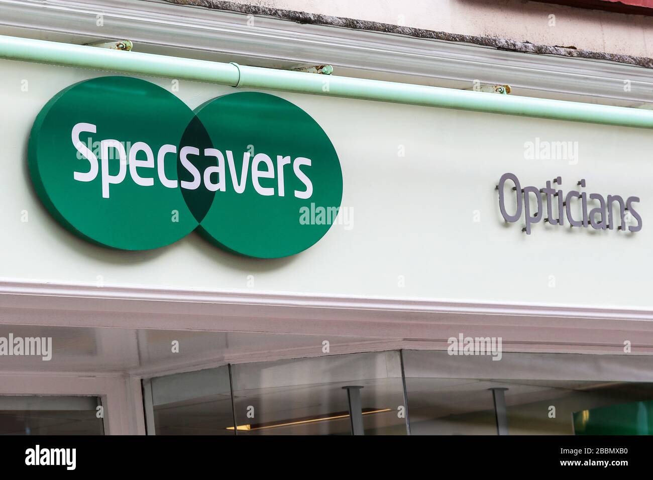 Logo sign of Specsavers opticians, High Street, Ayr Stock Photo