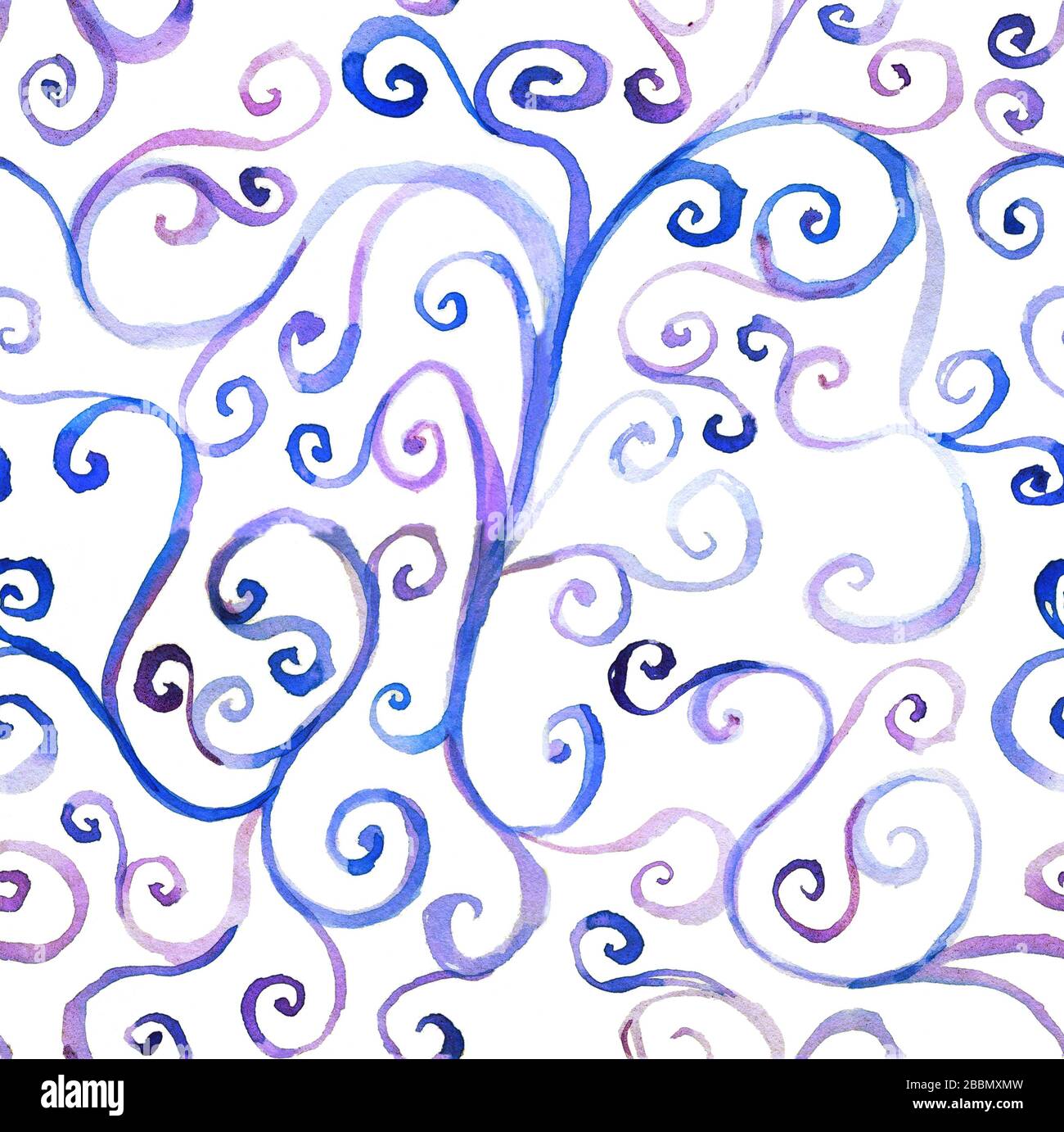 Colorful abstract Seamless pattern with hand drawn watercolor swirls on ...