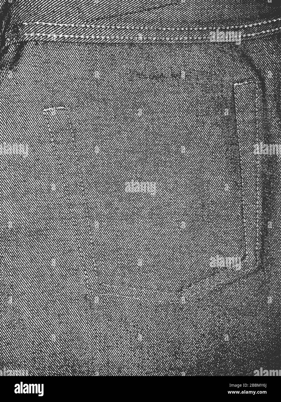 Distress grunge vector textures of fabric. Black and white background ...