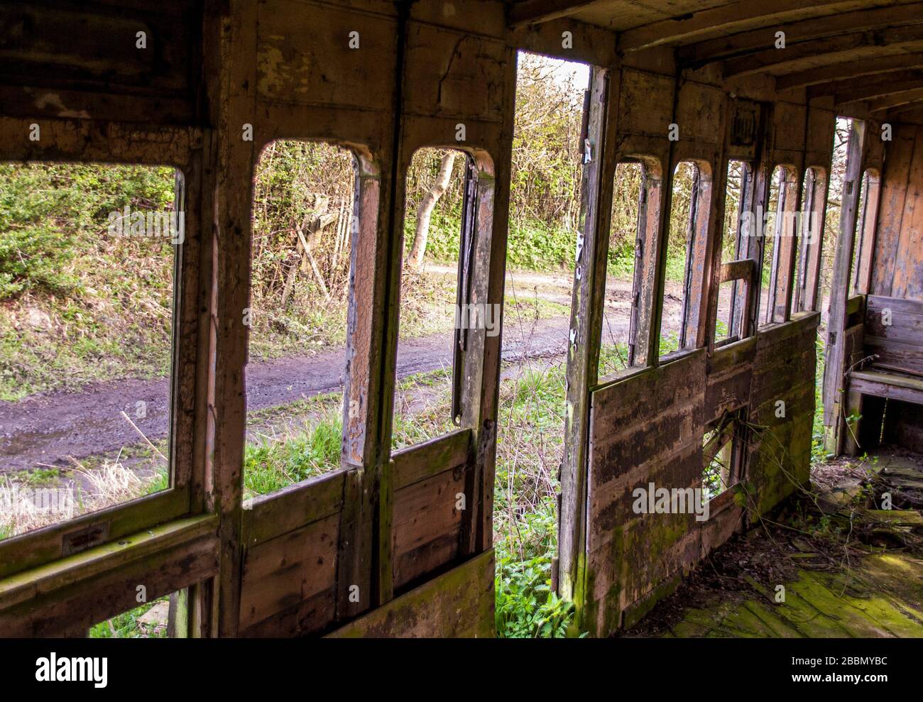 Abandoned Great Eastern Railway carriage built 1883 decommisioned 1911 and used as a station waiting room on Saffron Walden branch at Ashdon Stock Photo