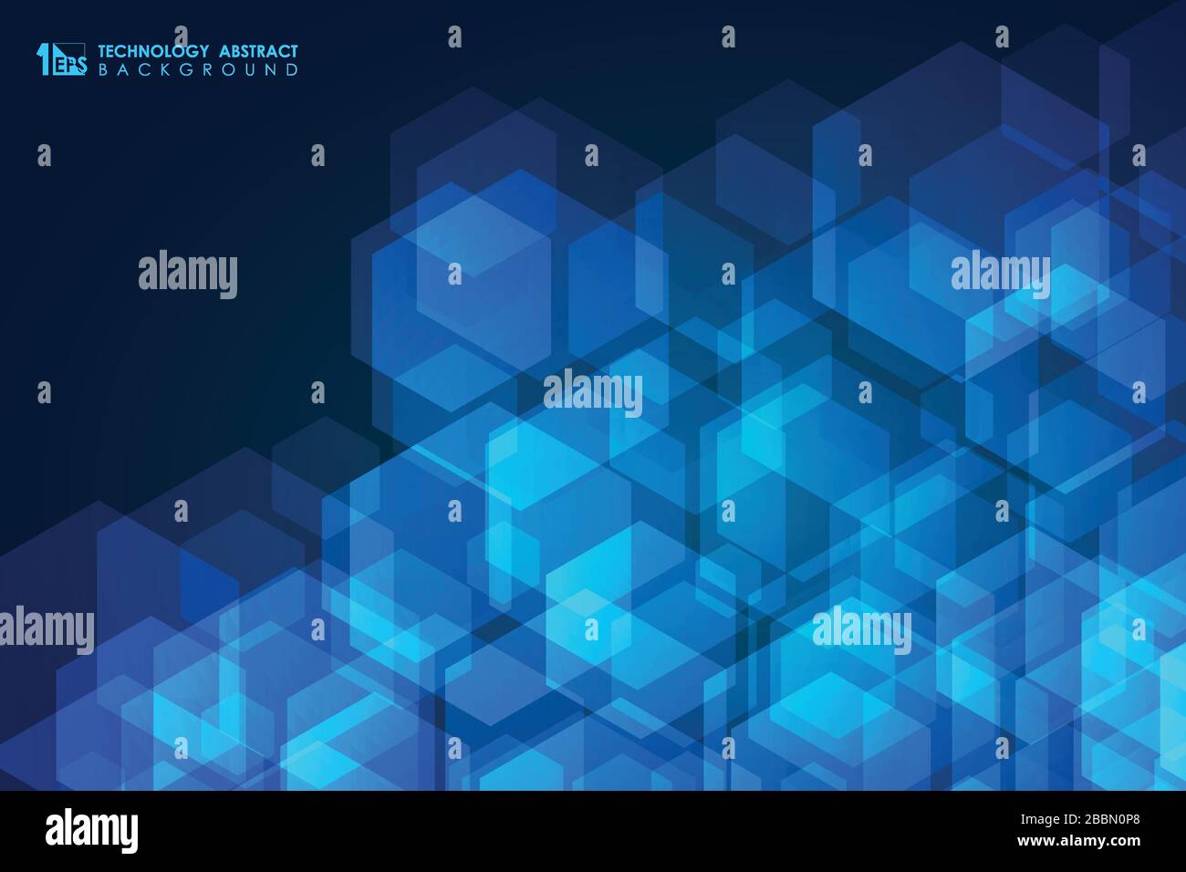 Abstract blue technology design of geometric hexagonal pattern design ...