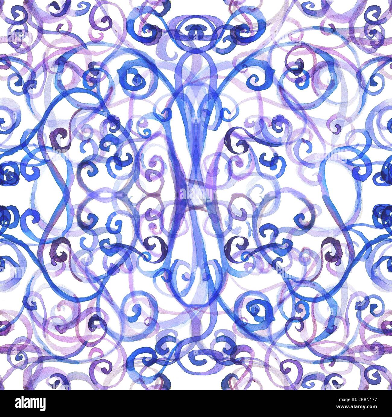 Colorful abstract Seamless pattern with hand drawn watercolor swirls on ...