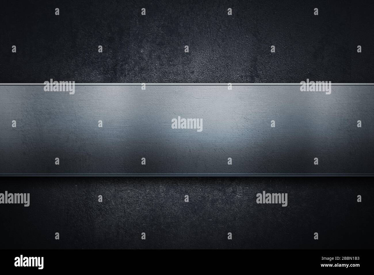 Concrete texture with metal plates. Stock Photo