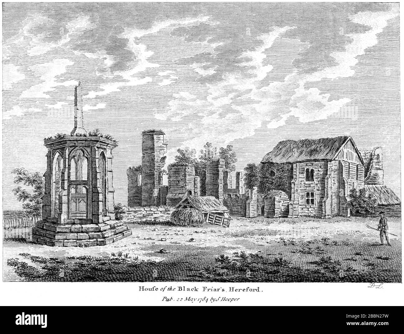 An engraving of the House of the Black Friars (Blackfriars Friary