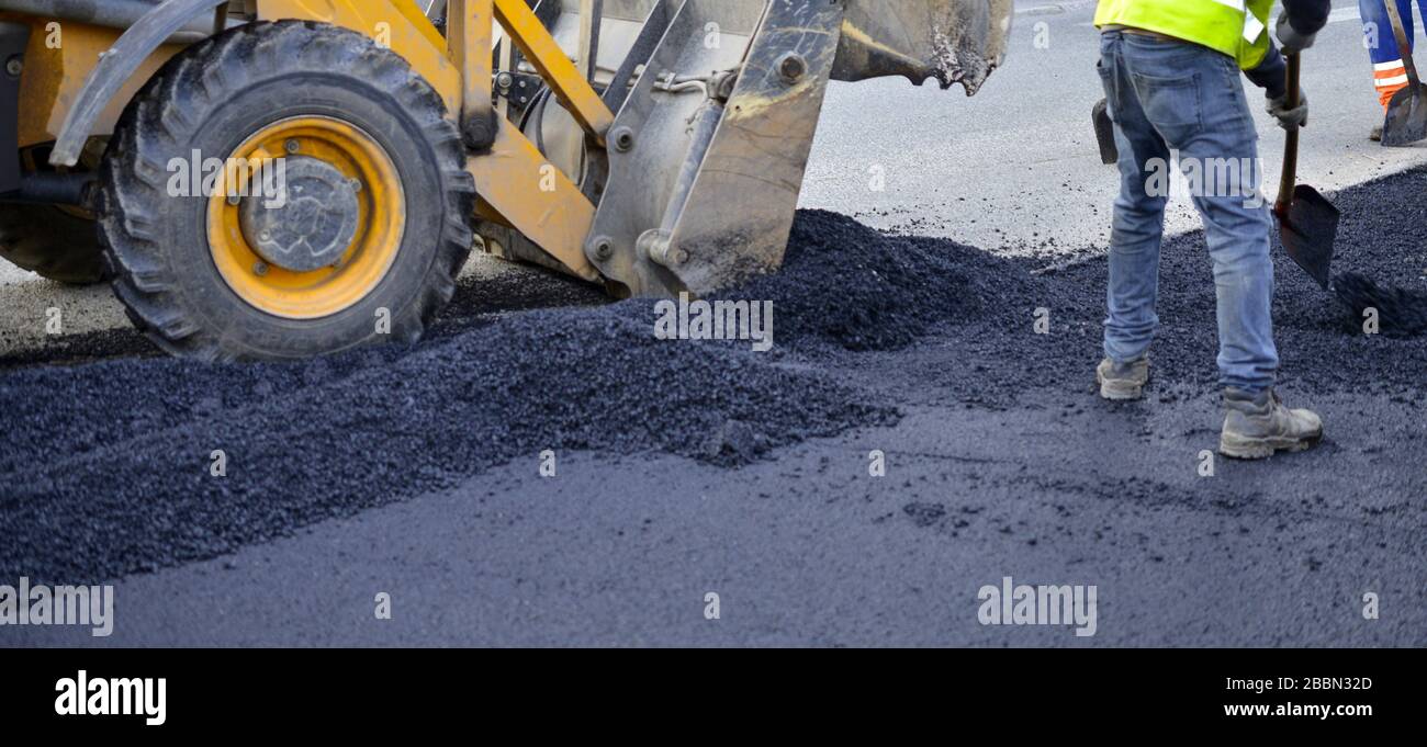 reconstruction of a street road,municipal work Stock Photo - Alamy