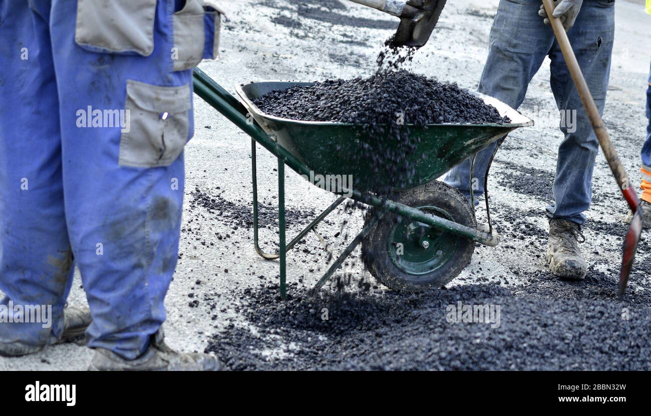 reconstruction of a street road,municipal work Stock Photo - Alamy