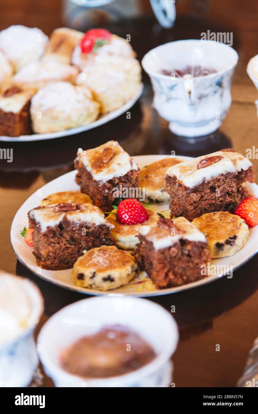 Afternoon tea for an alternative wedding breakfast Stock Photo Alamy