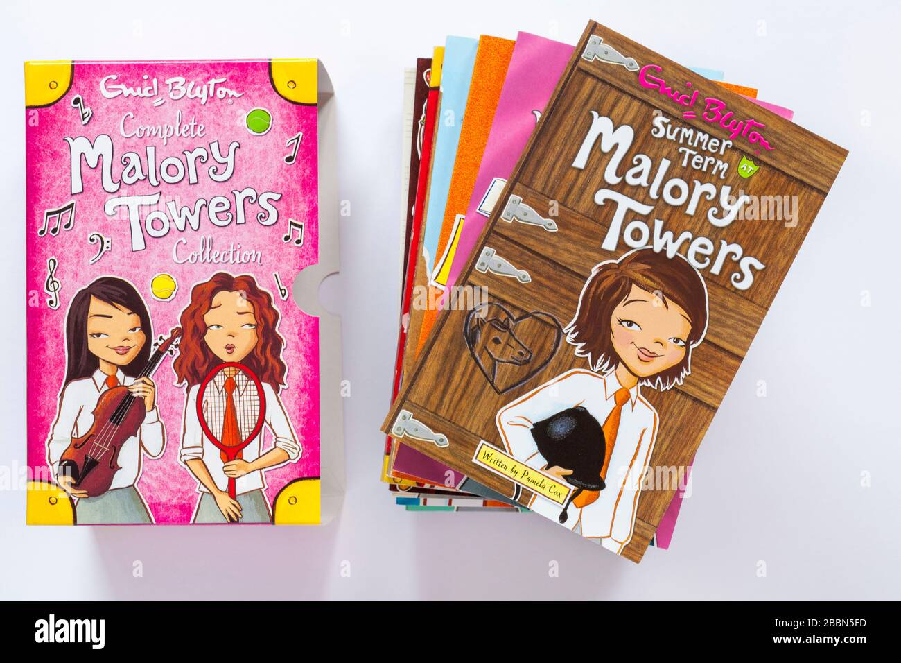 Complete Malory Towers Collection books by Enid Blyton - books piled with Summer  Term at Malory Towers book on top isolated on white background Stock Photo  - Alamy