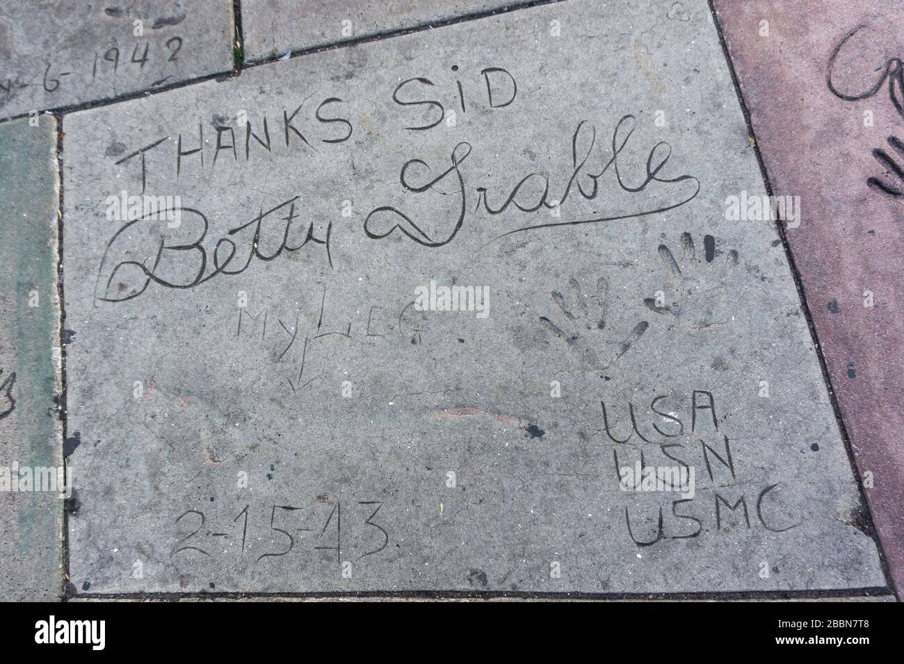 Betty Grable, Hollywood Walk of Fame, Hollywood Boulevard, Hollywood, Los Angeles, California, USA Stock Photo