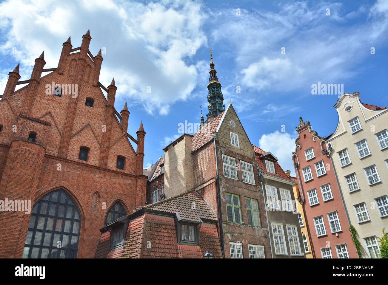 Old town in Gdansk, Poland. Dlugi Targ street Stock Photo