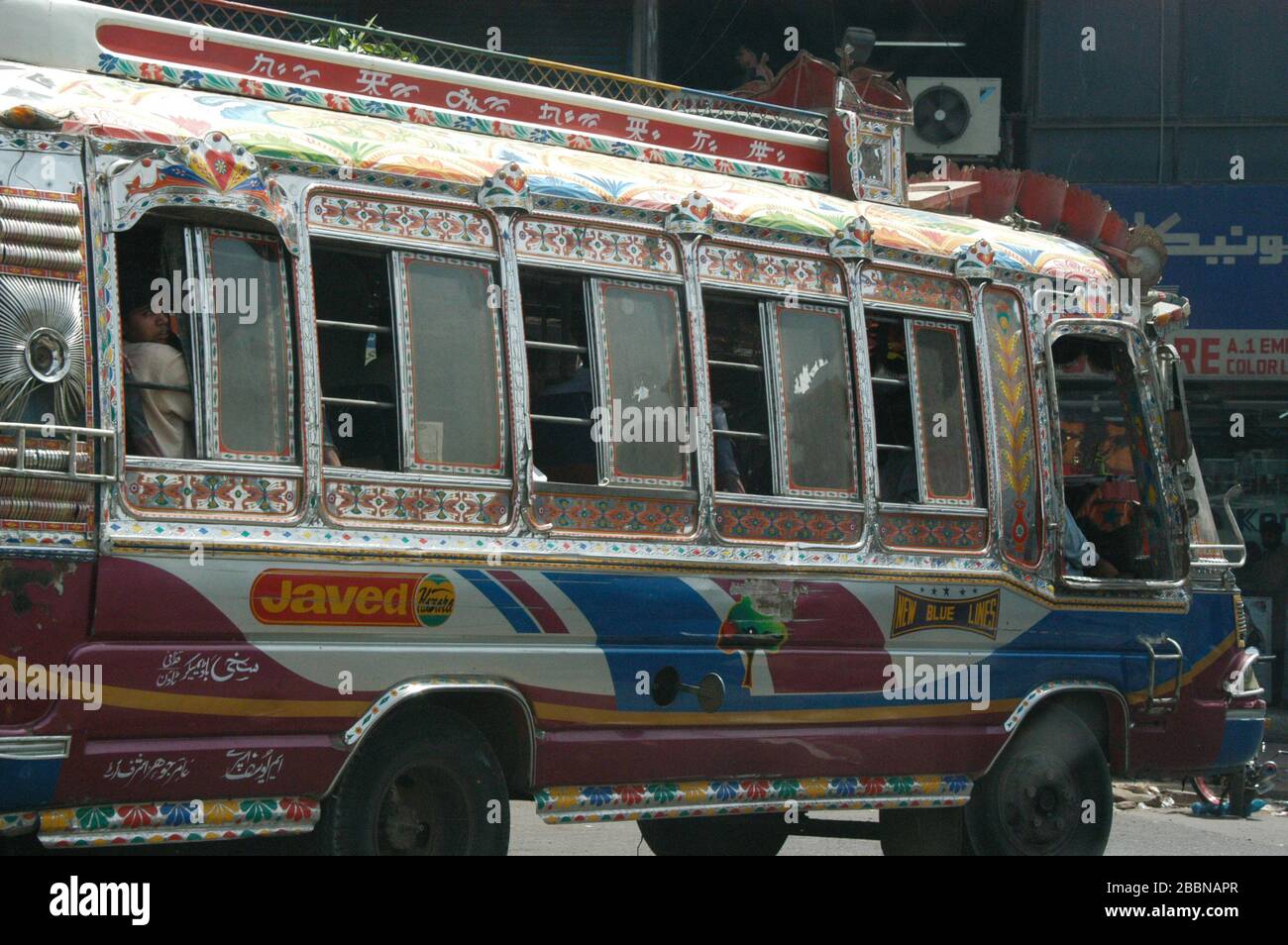 Painted bus in Karachi,Pakistan Stock Photo