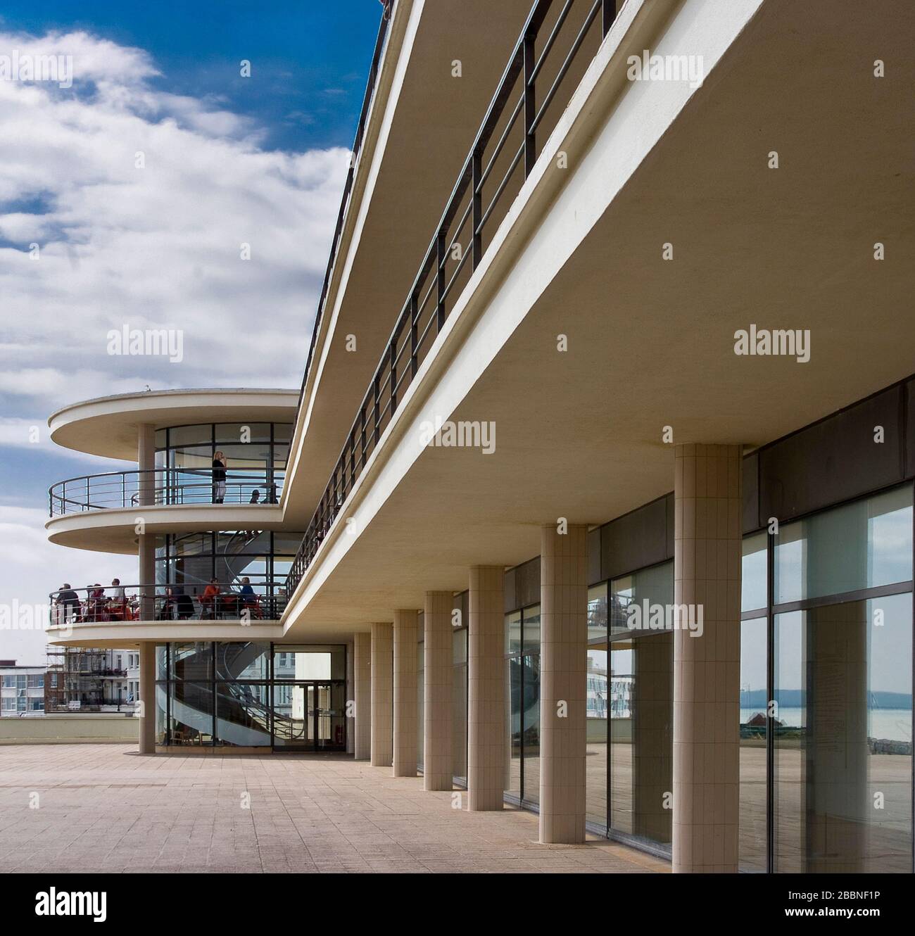 The De La Warr Pavillion in Bexhill on Sea.  An example of art deco architecture opened in 1935 and regenerated in 2005 as a contemporary arts centre. Stock Photo