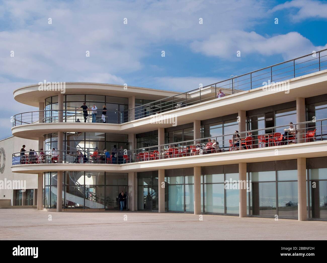 The De La Warr Pavillion in Bexhill on Sea.  An example of art deco architecture opened in 1935 and regenerated in 2005 as a contemporary arts centre. Stock Photo