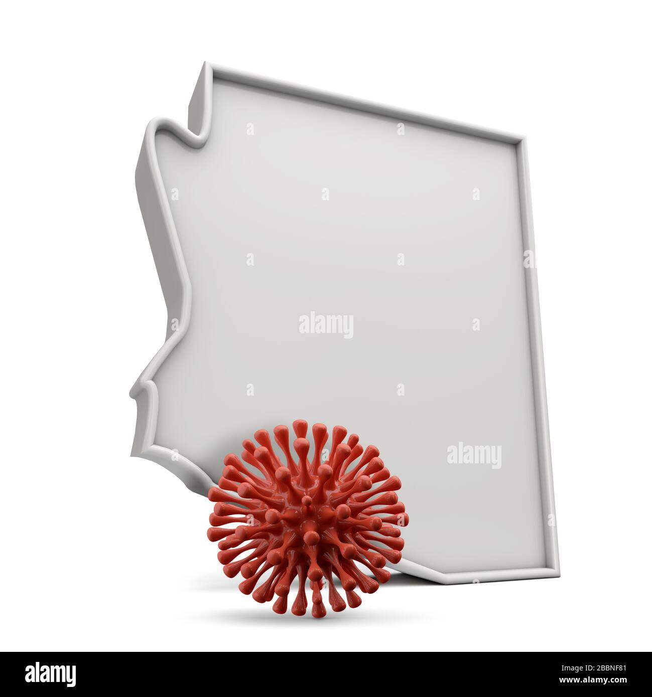 American state of Arizona with deadly coronavirus. 3D Rendering Stock Photo