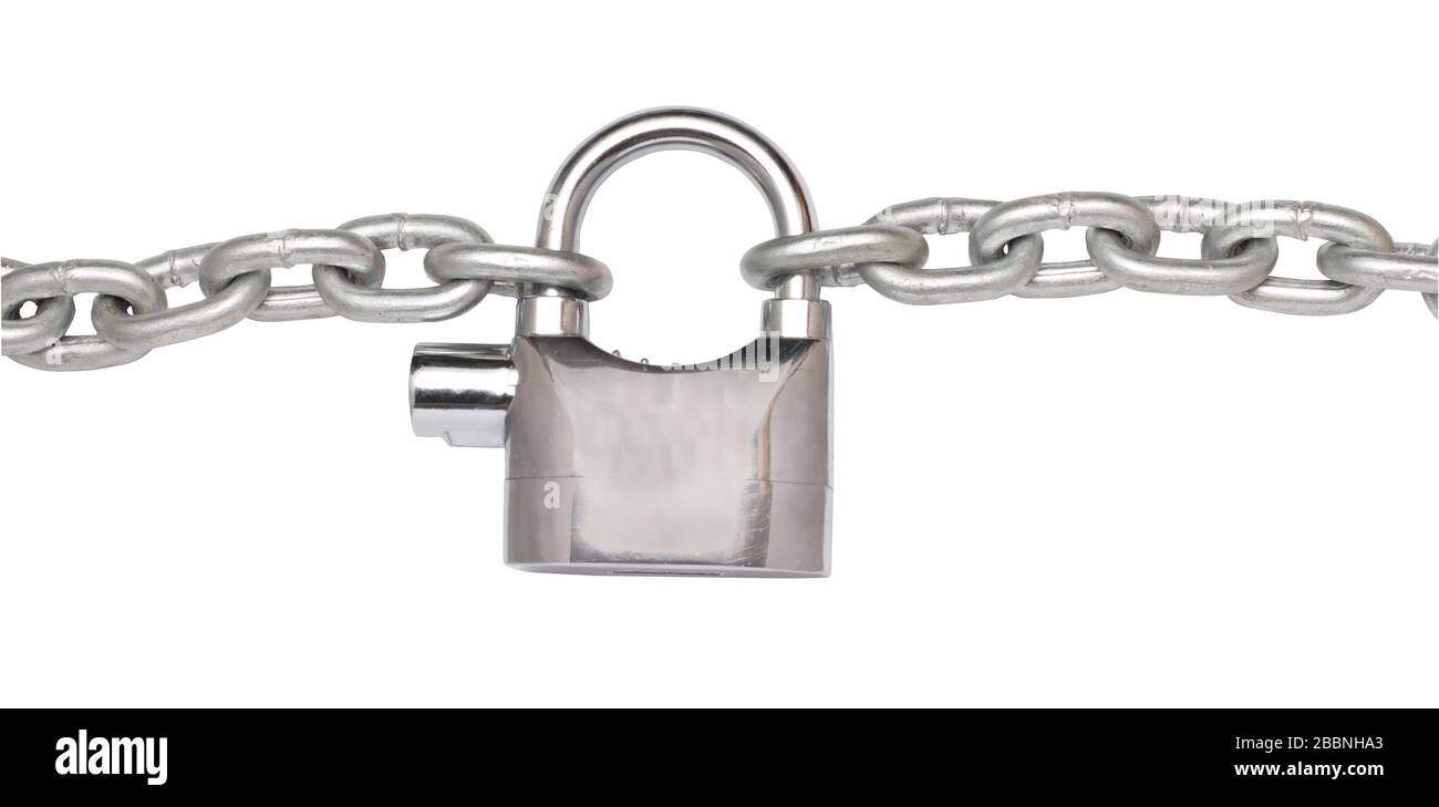 Premium Photo  Rare padlock and chrome chain on a white background