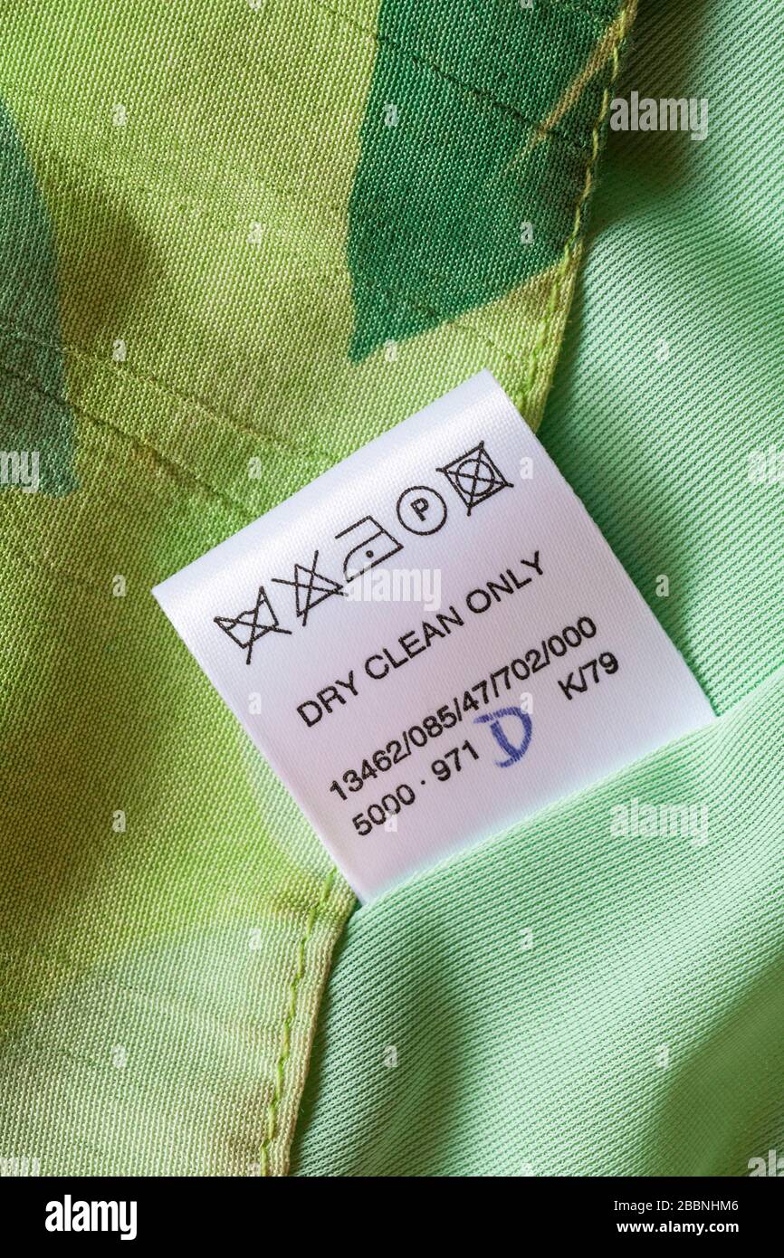 Dry clean only care label hi-res stock photography and images - Alamy