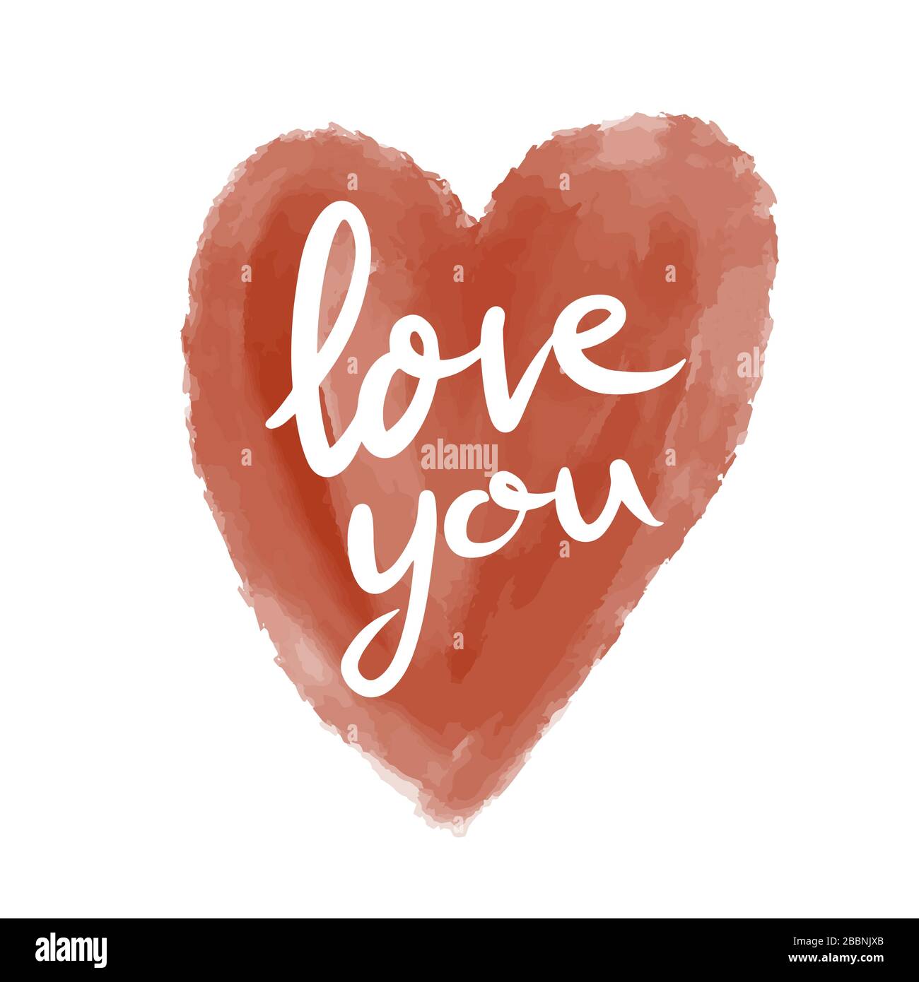 Love you handwritten lettering on abstract heart background Stock ...