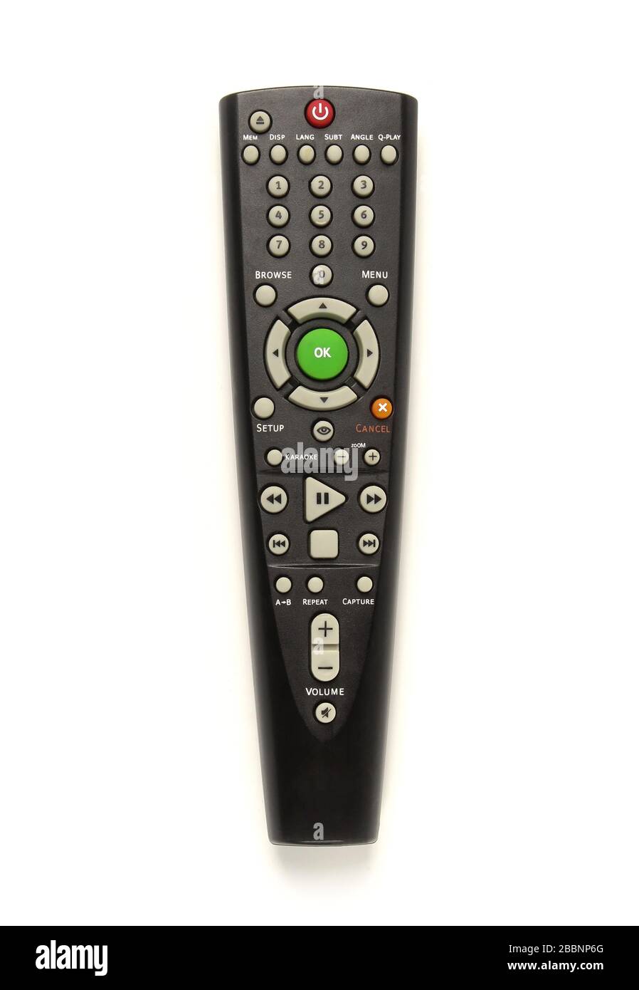 Remote control from dvd player isolated on white Stock Photo