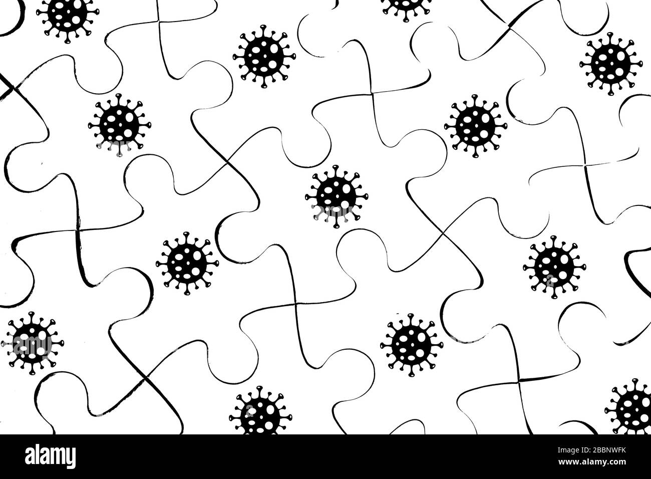 Corona virus pandemie puzzle background Stock Photo