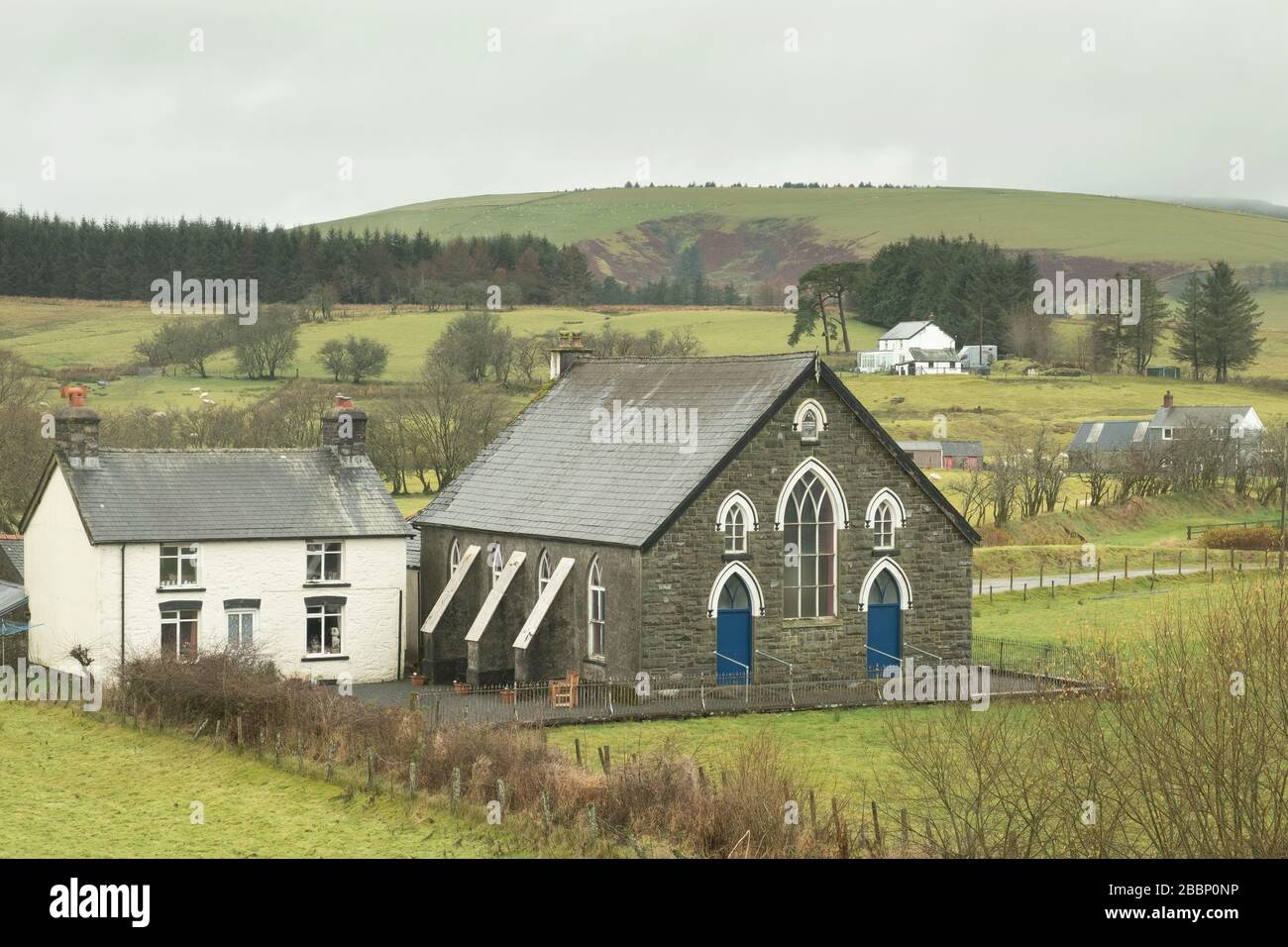 Old Welsh chapel in Staylittle, Powys, Mid Wales Stock Photo Alamy