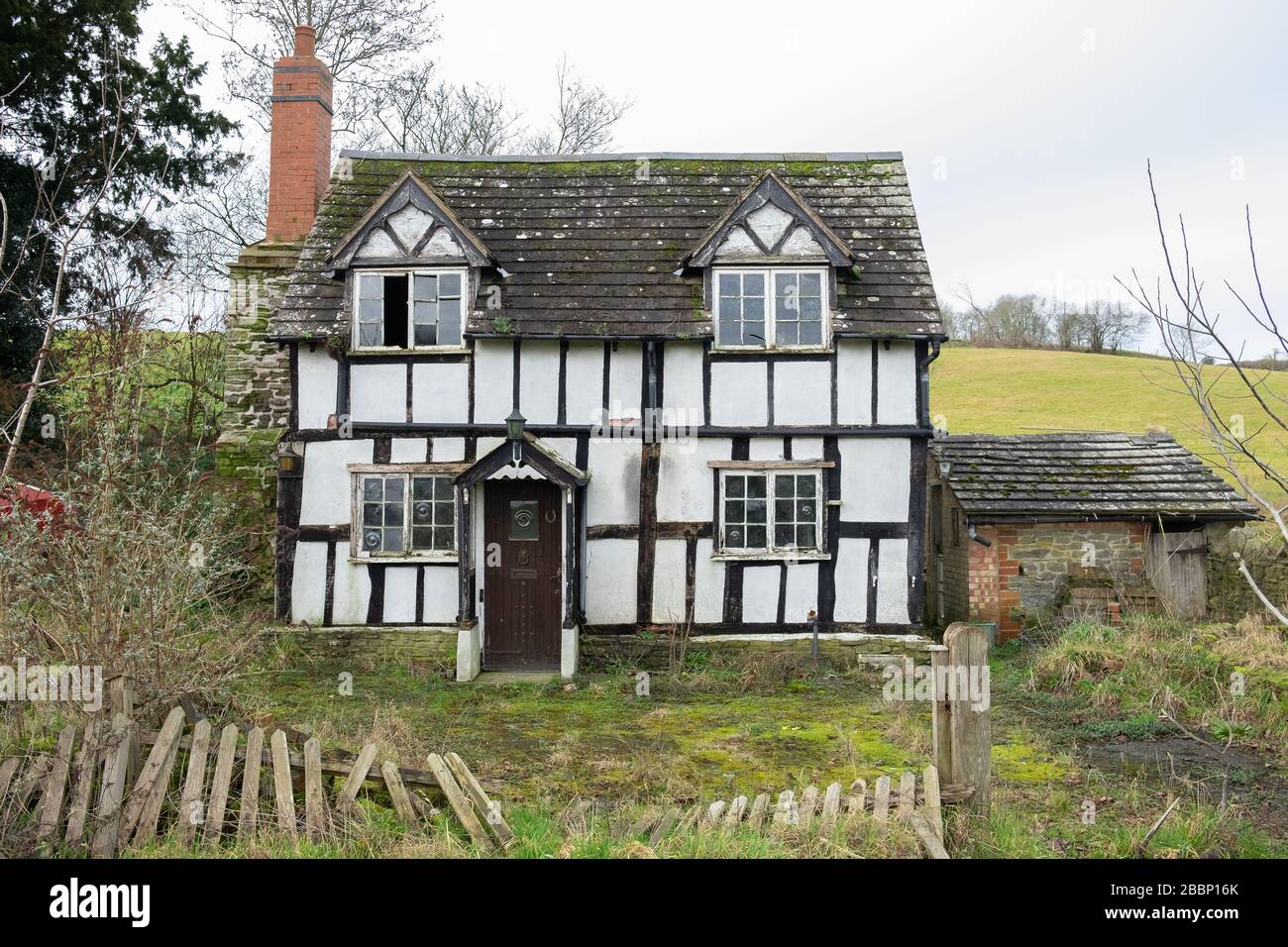 old abandoned cottage in Herefordshire, UK Stock Photo