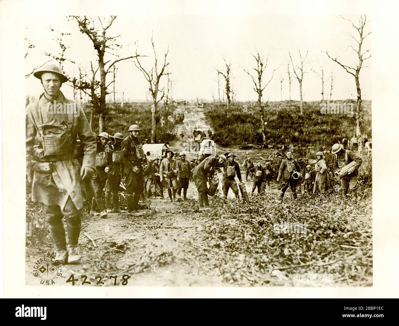 Soldiers Of The 112th Engineer Regiment Building Roads Near Montfaucon 