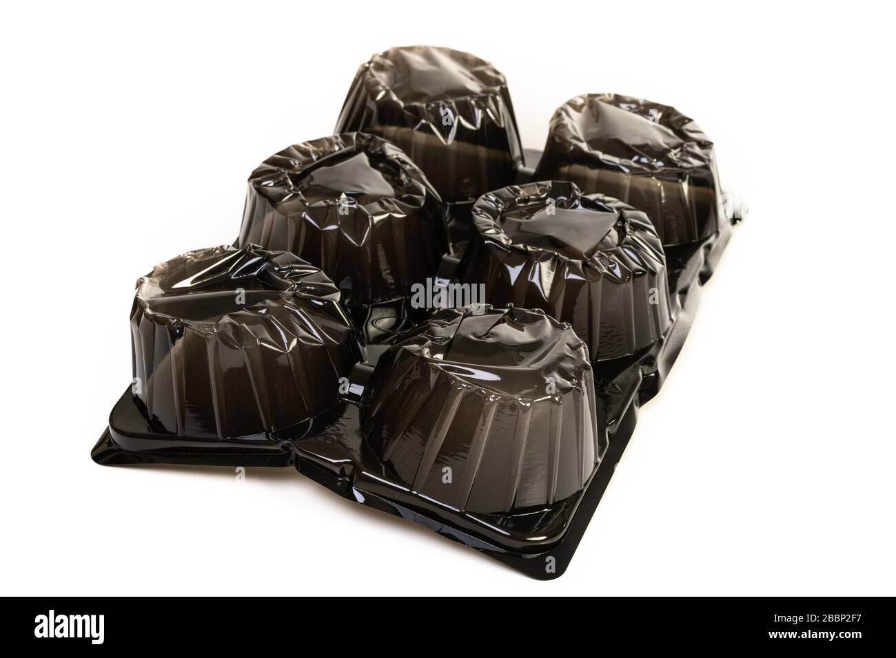 Black plastic packaging box tray liner for fruit or vegetable packing