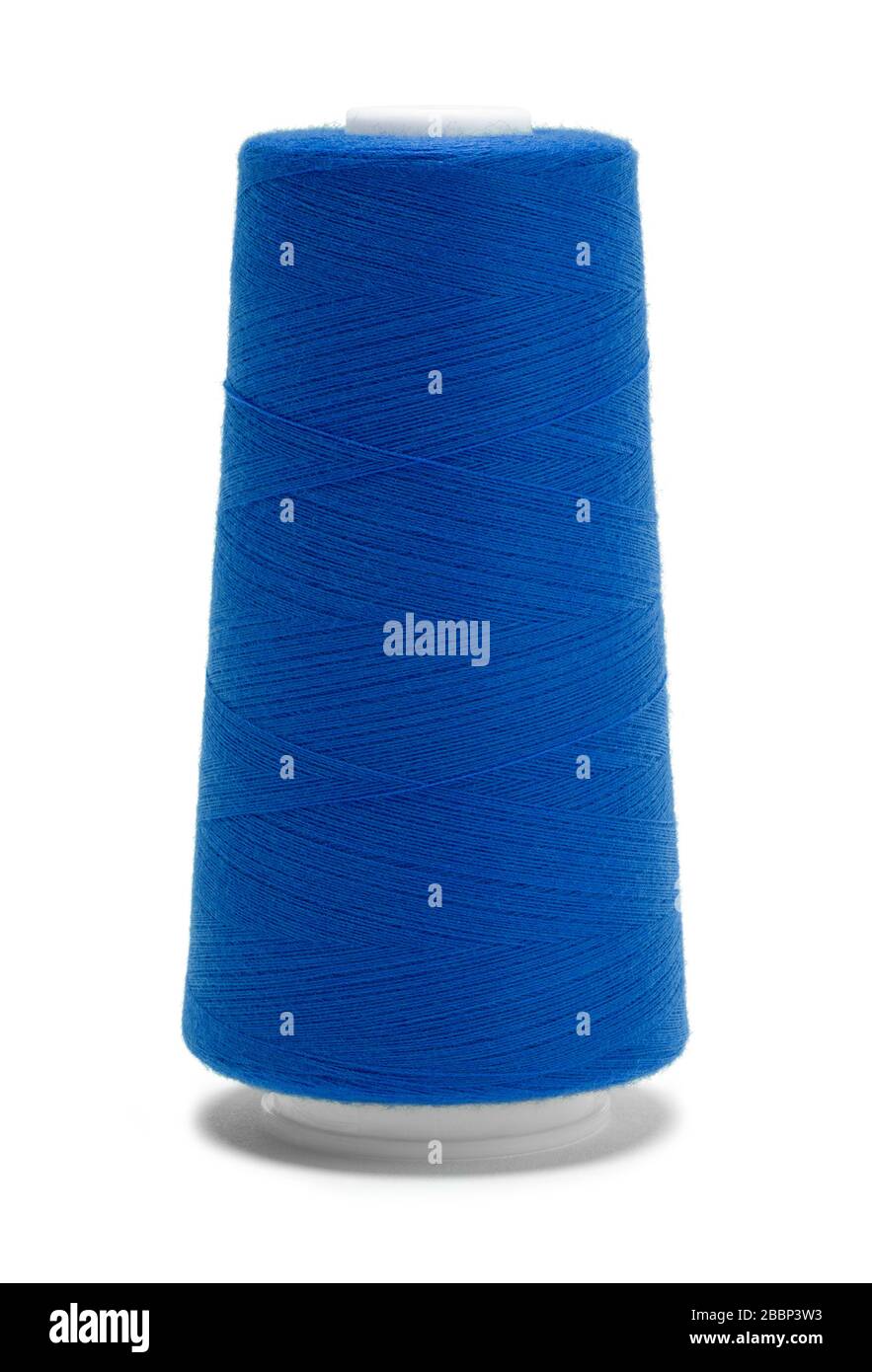 Blue Sewing Machine Serger Thread Spool Stock Photo