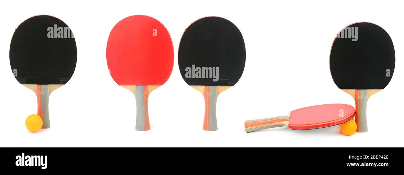 Set table tennis rackets isolated on white. Big size Stock Photo Alamy