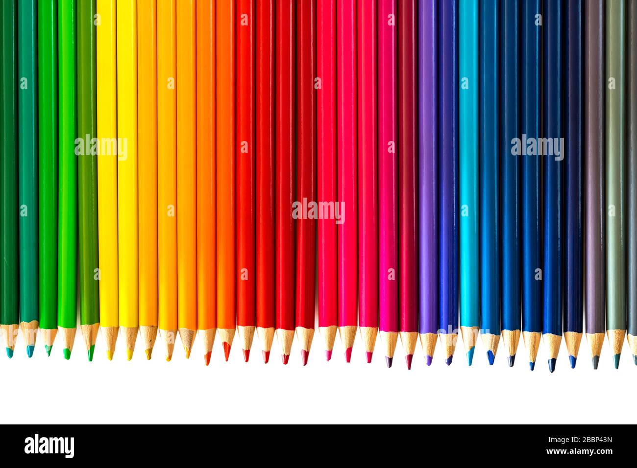 Colorful pencils on white background Stock Photo