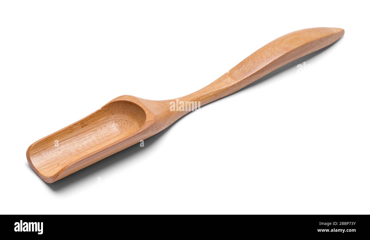 Small Wooden Scoop Isolated on White background Stock Photo Alamy