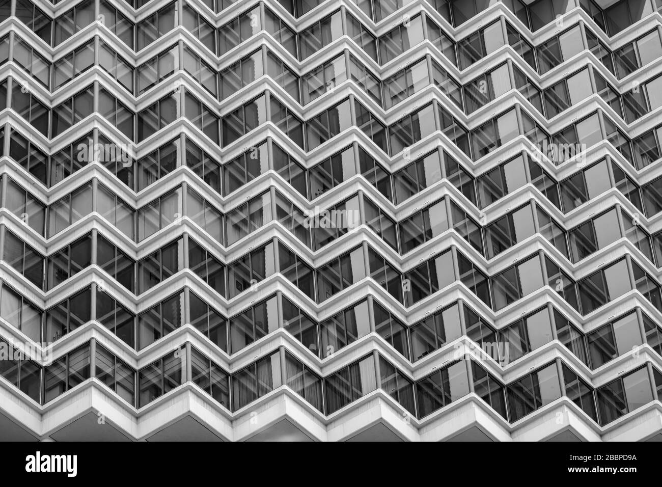 Windows in Donald Reiff's mesmerising Rittenhouse Hotel design, zigzag across the page. Stock Photo
