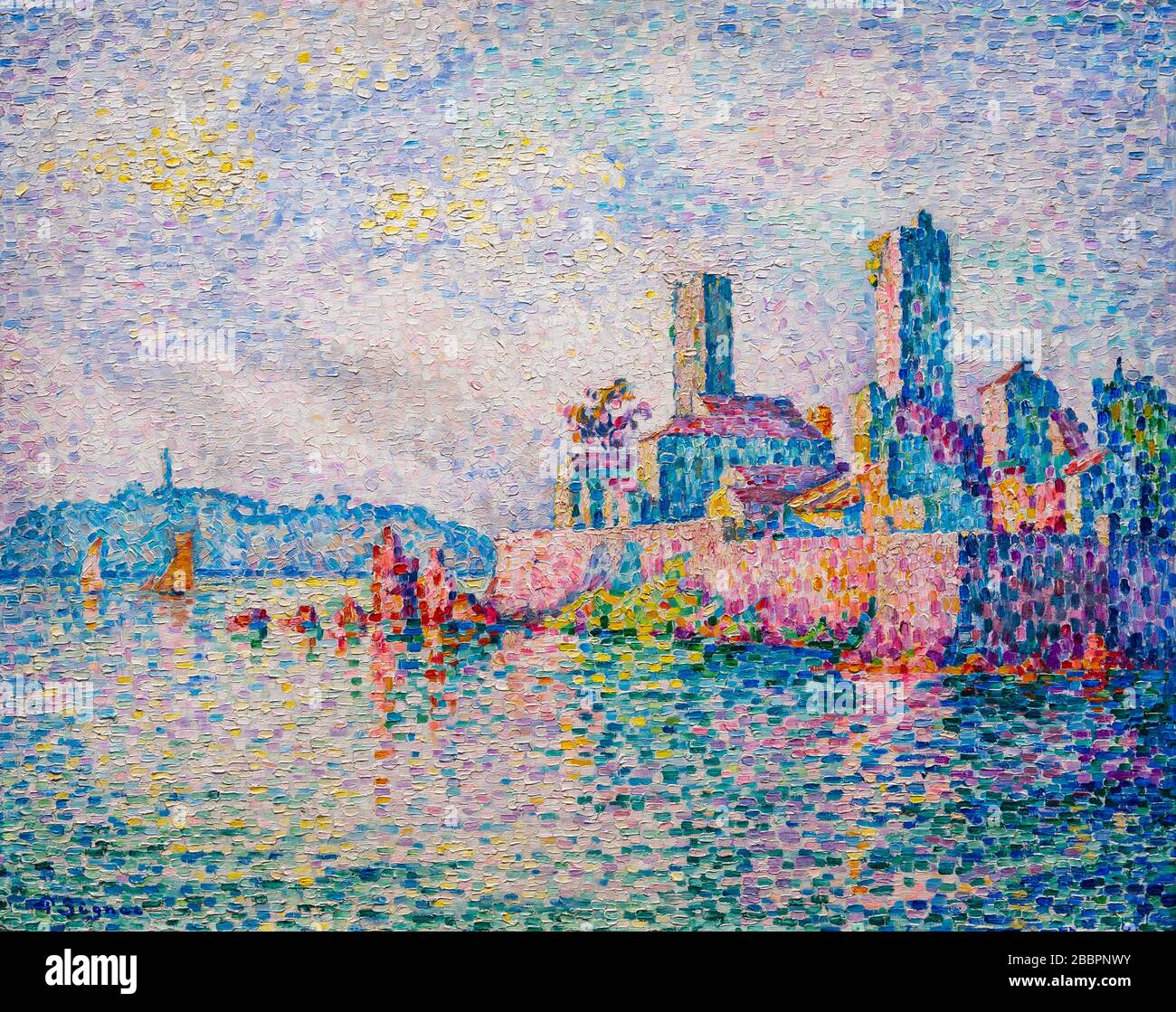 "Antibes, the Towers" (1911) by Paul Signac (1863–1935). Stock Photo