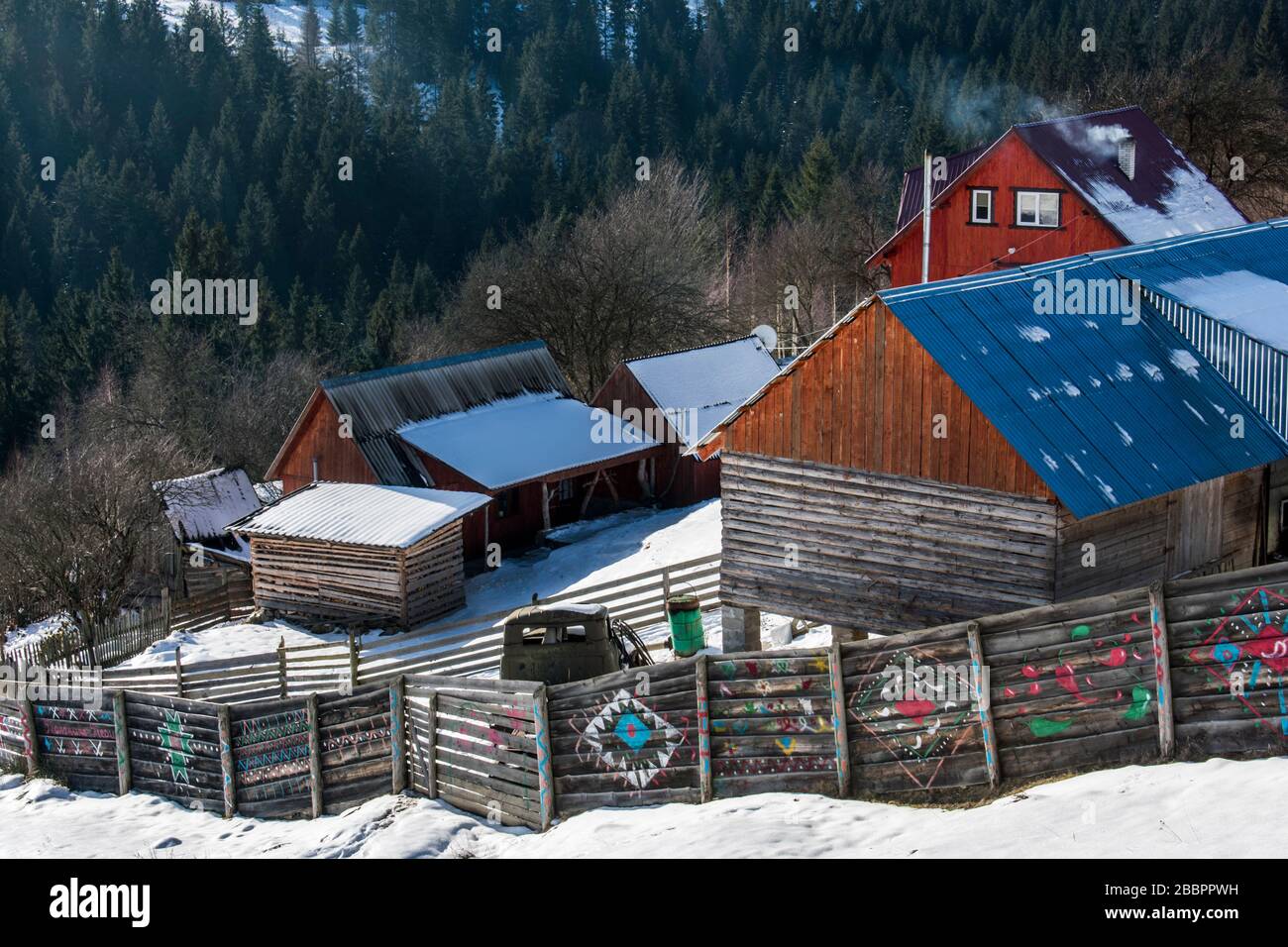 Carpathians village Stock Photo