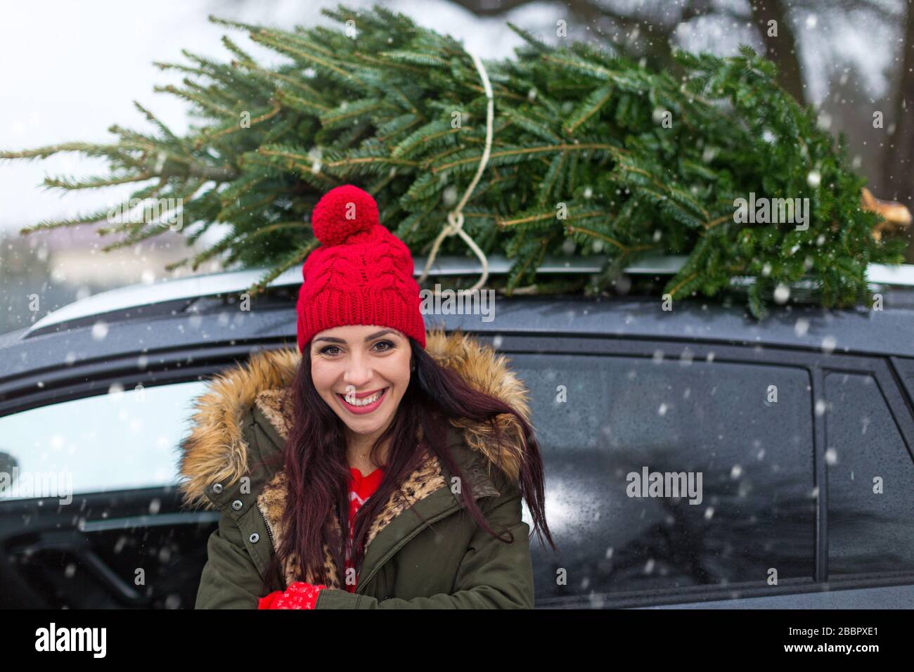Car with christmas tree hi-res stock photography and images - Alamy