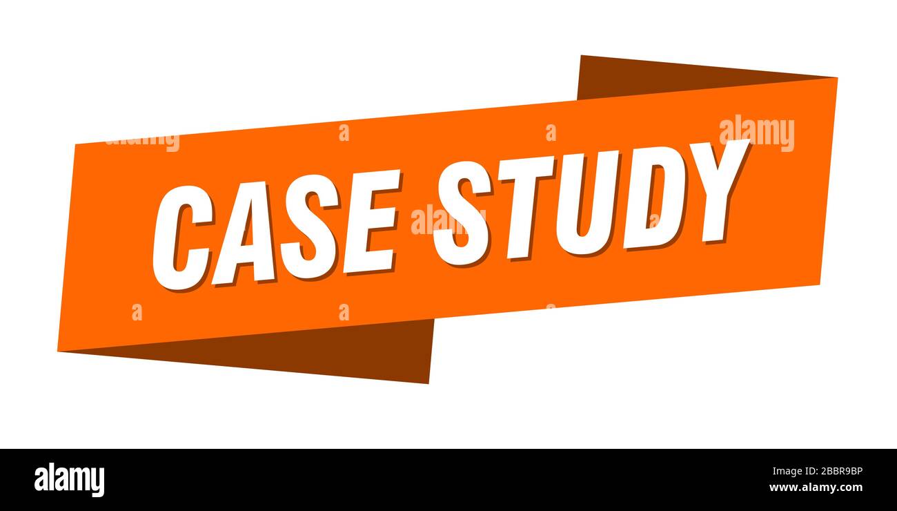 case study banner template. case study ribbon label sign Stock Vector
