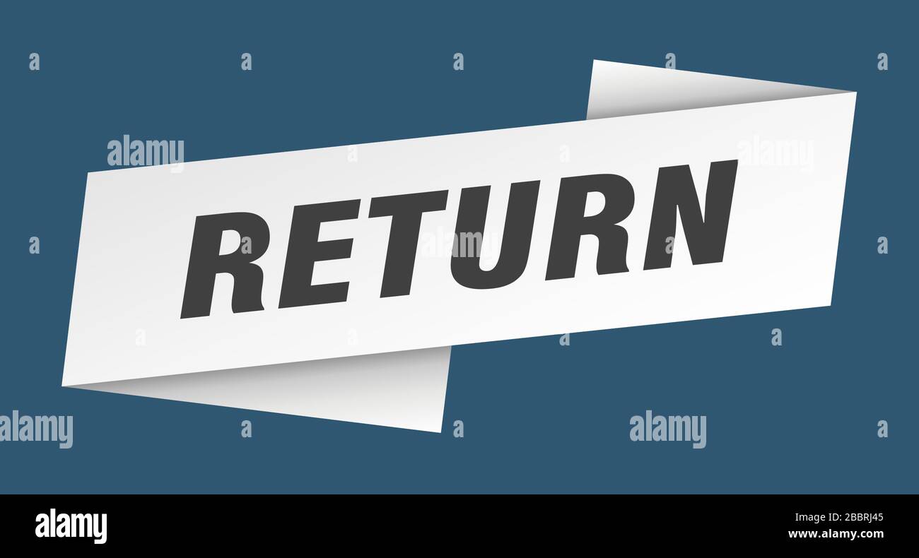 return banner template. return ribbon label sign Stock Vector Image