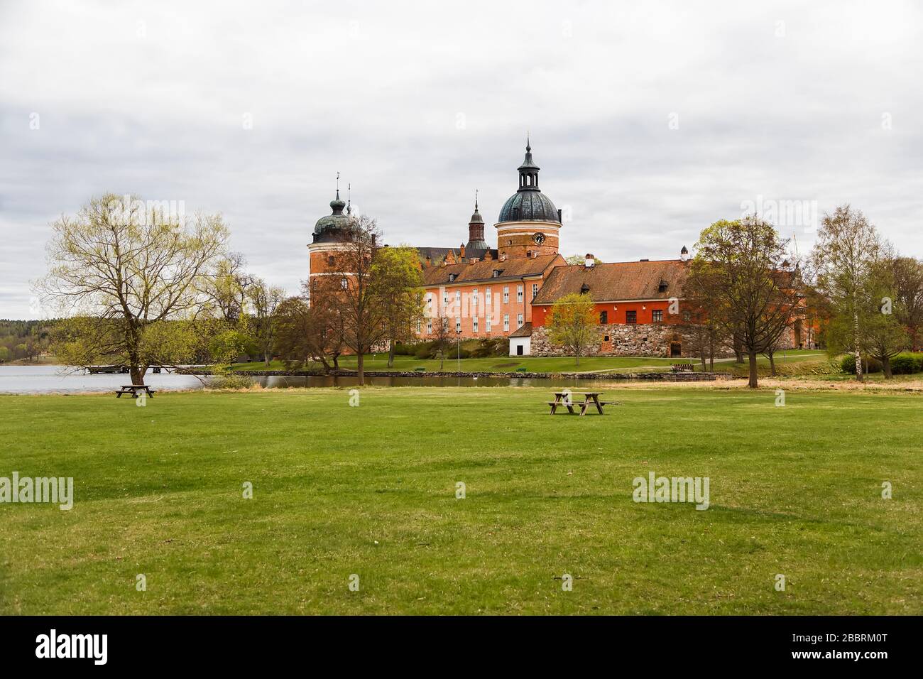 Gripsholm is a castle in Mariefred, located on an island on Lake Malaren. Stock Photo