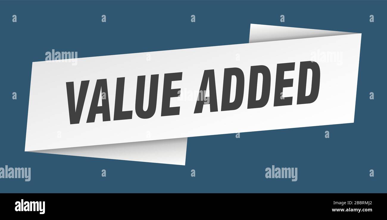 value added banner template. value added ribbon label sign Stock Vector ...