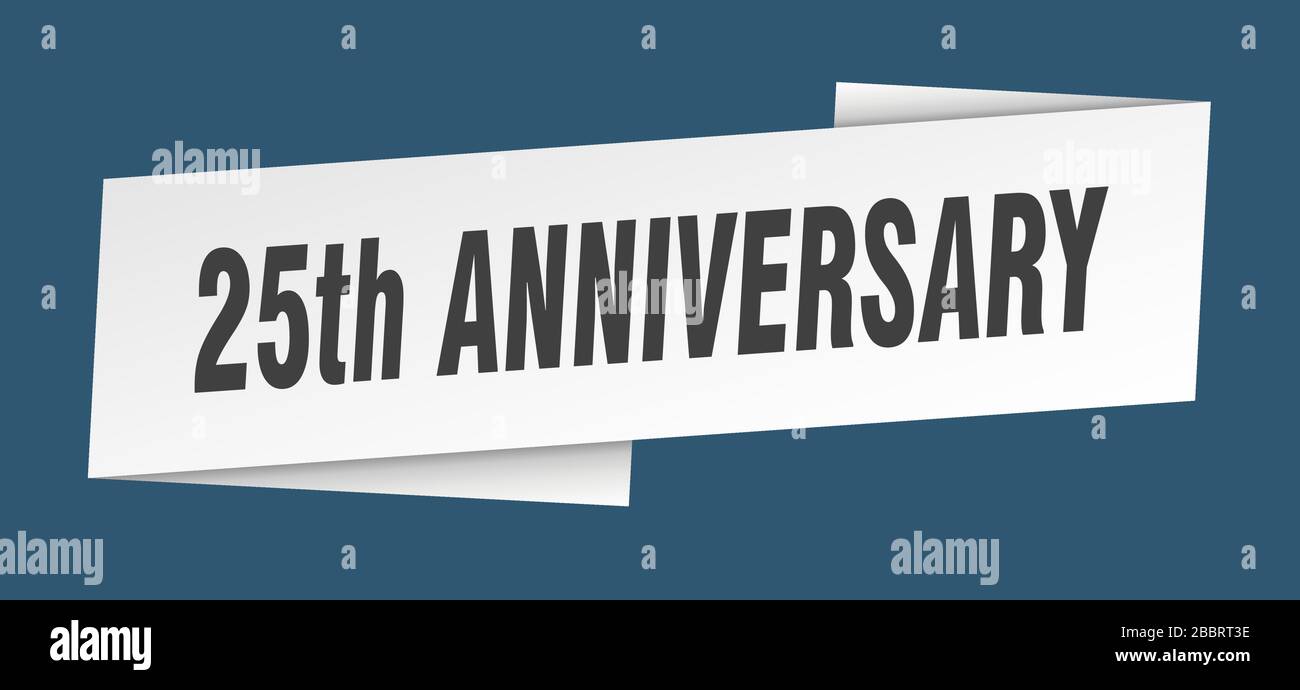 25th anniversary banner template. 25th anniversary ribbon label sign ...