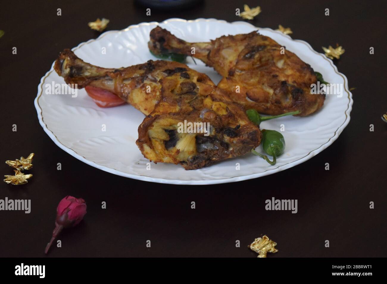 Homemade baked chicken tikka with space to add text Stock Photo Alamy