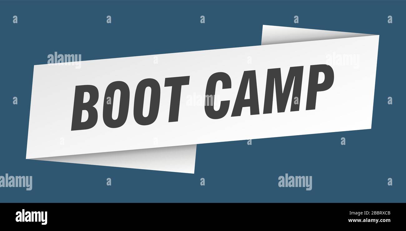 boot camp banner template. boot camp ribbon label sign Stock Vector