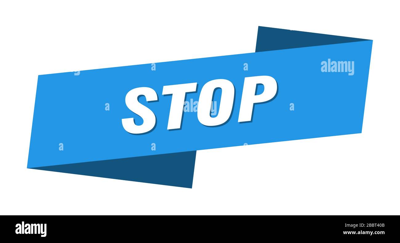 stop banner template. stop ribbon label sign Stock Vector Image & Art ...