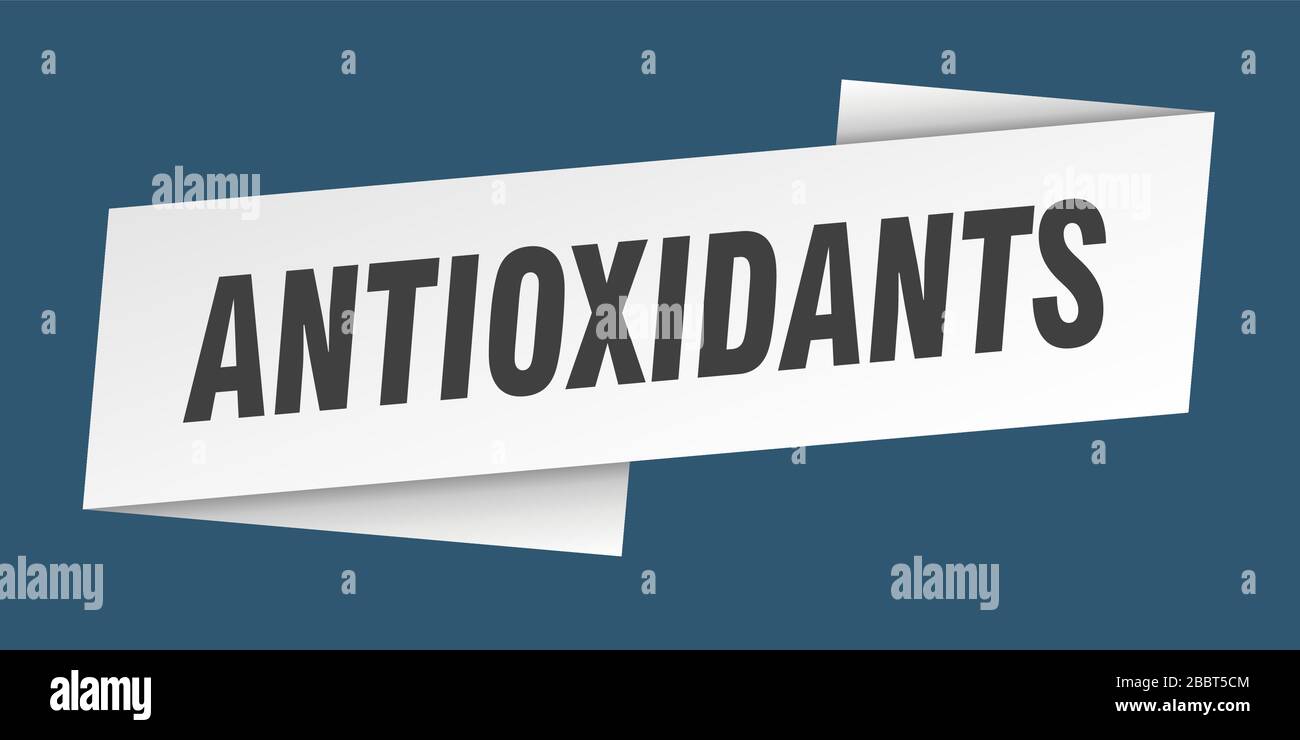 antioxidants banner template. antioxidants ribbon label sign Stock