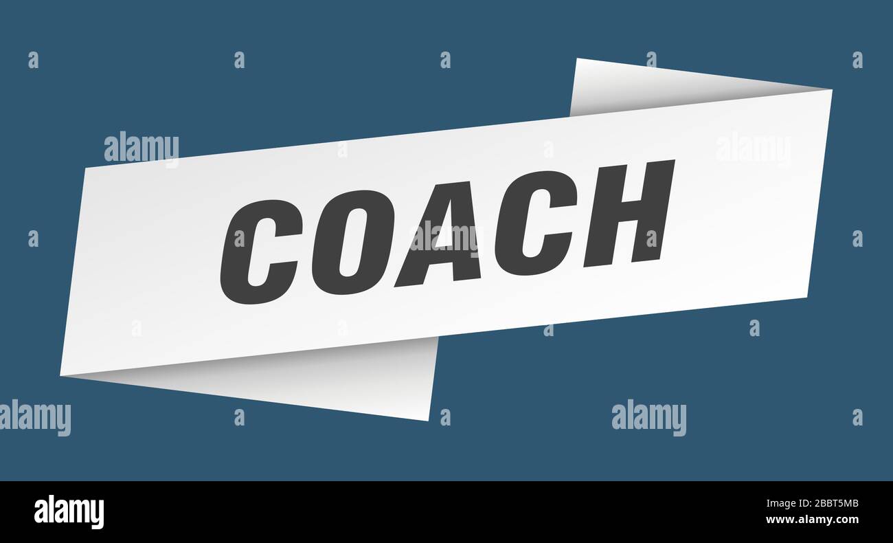 coach banner template. coach ribbon label sign Stock Vector Image & Art