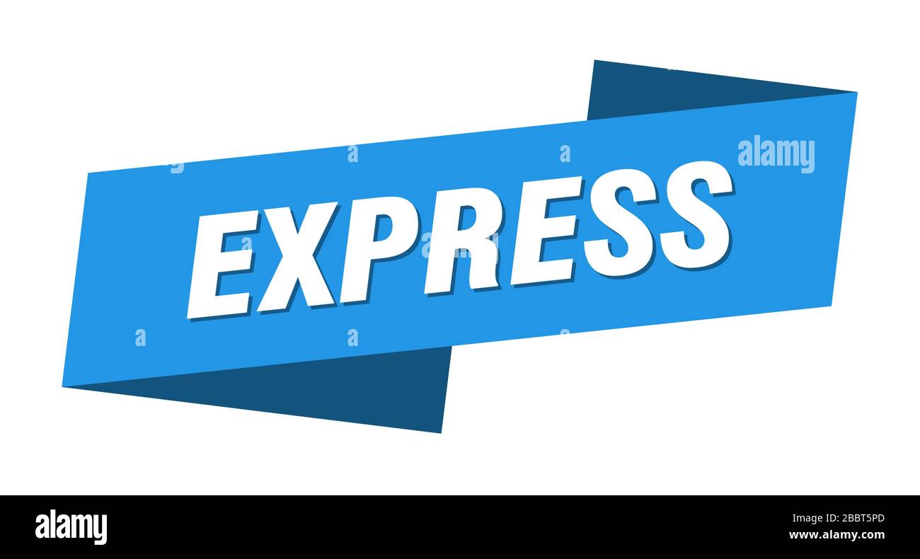 express banner template. express ribbon label sign Stock Vector Image