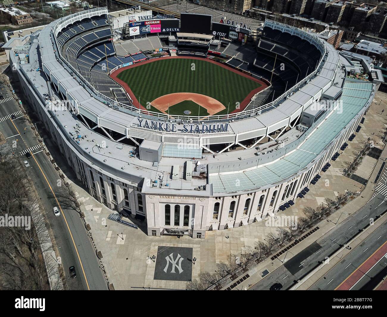 New York, USA. 1st Apr, 2020. April 1, 2020, Bronx, New York City, New York USA: Yankee Stadium totally empty today and for unforeseeable future . MLB (Major League Baseball) season likely to start without fans in quest for most games. Marcus Santos. Credit: Marcus Santos/ZUMA Wire/Alamy Live News Stock Photo